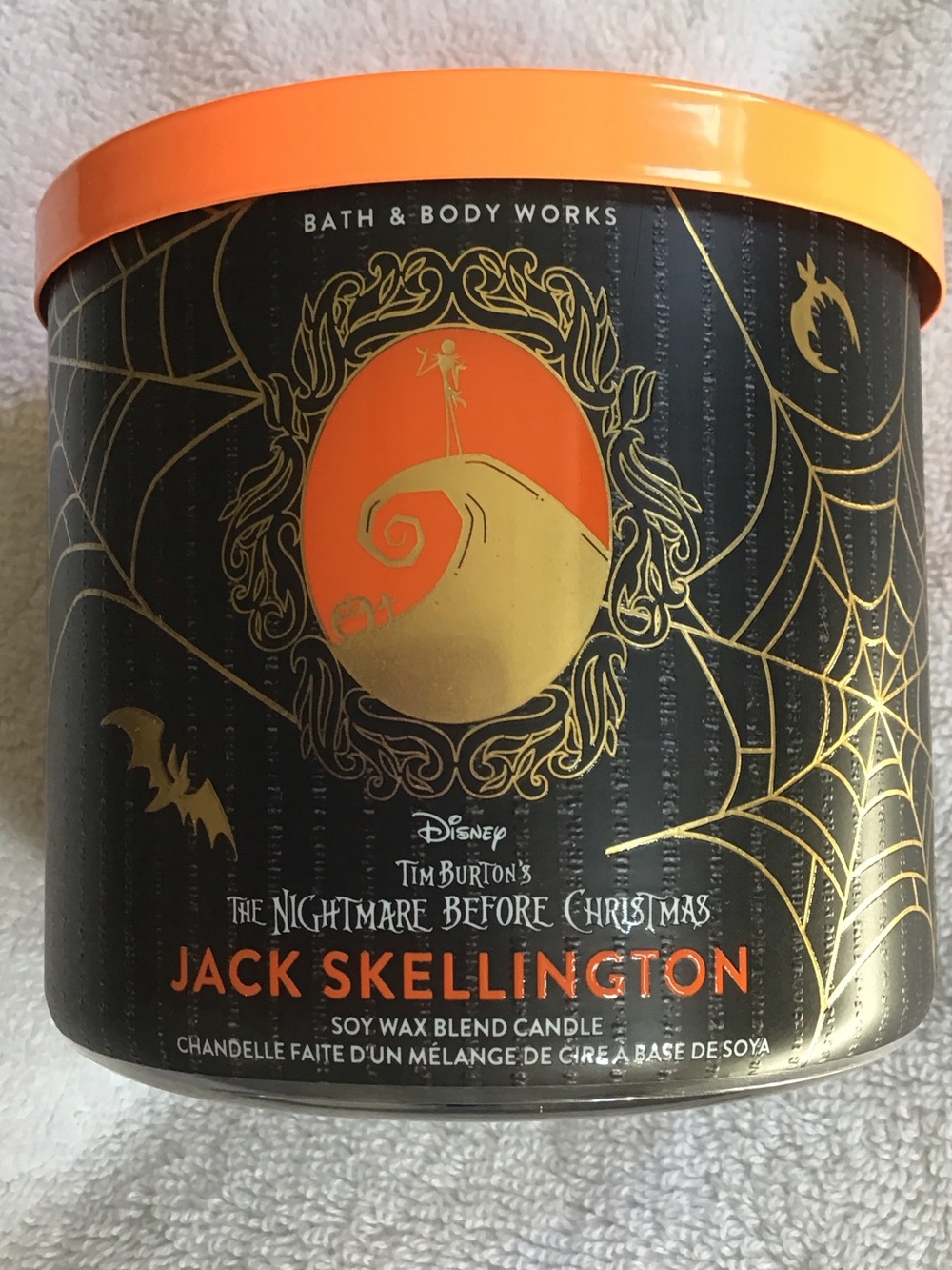 Bath & Body Works/Nightmare Before Christmas 3 wick candle Jack Skellington